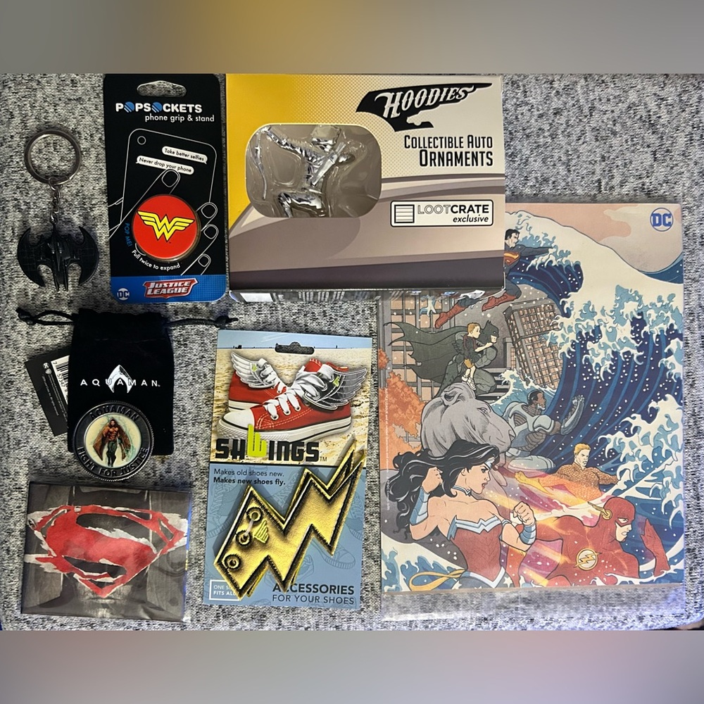 Junk Drawer Lot DC Lootcrate Superman Wonder Woman Flash Batman Supergirl Joker